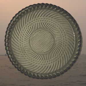 Vintage Libbey glass 10” plate in smoke gray